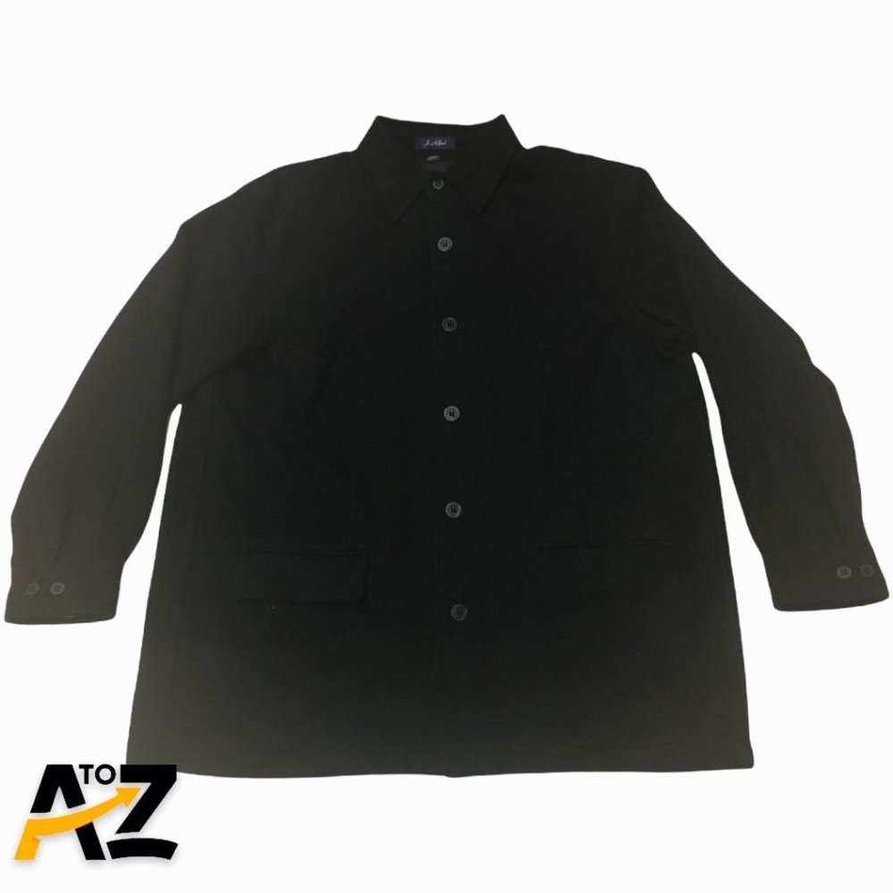 Women's J Ashford Black Wool Overcoat Size L